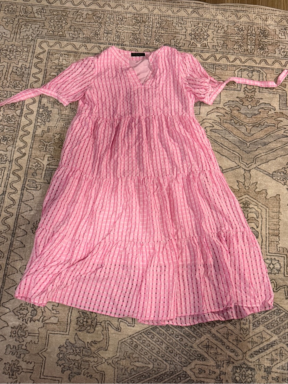 Theenkoln Womens Gingham Casual Midi Dress